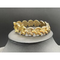 Ladies 18ct Yellow Gold Fancy Link Bracelet Bolt Clasp Fine Jewellery 29.6 Grams