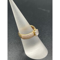 Ladies 18ct Yellow Gold CZ Ring (Pre-Owned)