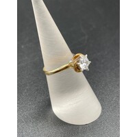 Ladies 18ct Yellow Gold Cubic Zirconia Ring (Pre-Owned)