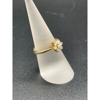 Ladies 14ct Yellow Gold Natural Diamond Ring
