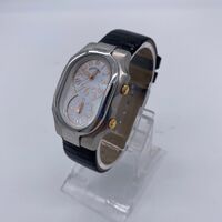 Philip Stein Signature Small Ladies Stainless Steel Watch Black Leather Strap