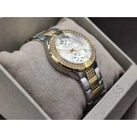 Guess Waterpro Watch Women Pave Silver Gold Two Tone (Pre-owned)