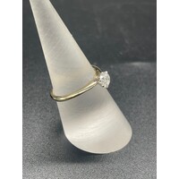 Ladies 9ct Yellow Gold Diamond Brillant Cut Engagement Ring (Pre-Owned)