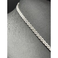 Ladies 14ct White Gold Fancy Link Diamond Necklace (Pre-Owned)