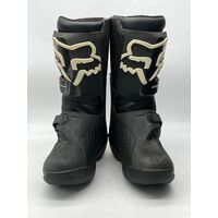 Fox Racing Comp MX Boots Youth Size Y4 Black White (Pre-owned)