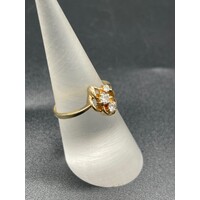 Ladies 9ct Yellow Gold CZ Stone Ring (Pre-Owned)