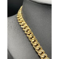 Mens 18ct Yellow Gold Diamond Cut Curb Link Necklace (Pre-Owned)