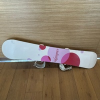 Hammer Hyleyn 147cm Ladies Snowboard with Bindings JM Rodot Art Pink White