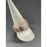 Unisex 9ct Yellow Gold Diamond Band Ring (Pre-Owned)