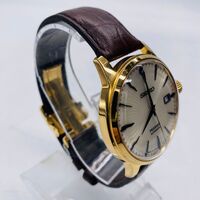 Seiko Presage Gold Tone Brown Leather Automatic Watch 4R35-01T0 (Pre-owned)