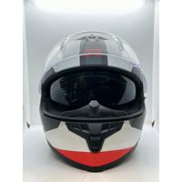 Rjays Dominator II Matte White/Red Motorcycle Helmet Size Large with Manual