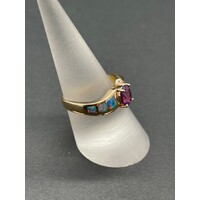 Ladies 14ct Yellow Gold Opal Ring (Pre-Owned)