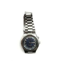 Vintage Seiko Bell-Matic Blue Dial 17 Jewels Date Day Stainless Steel Mens Watch