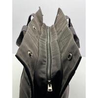 Hermes Canvas Herline MM Tote Bag Shoulder Bag Black Grey Classic Design