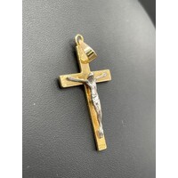 Unisex 18ct Yellow Gold Religious Crucifix Pendant (Pre-Owned)