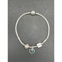 Ladies Sterling Silver Pandora Snake Link Bracelet (Pre-Owned)