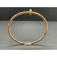 Ladies 18ct Yellow Gold Oval Bangle (Pre-Owned)