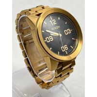 Nixon Take Charge Corporal All Gold Black Stainless Steel Bracelet Men's Watch