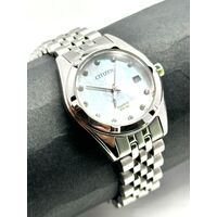 Citizen Quartz WR 50m Silver Tone Stainless Steel Crystal Dress Watch