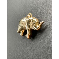 Unisex 9ct Yellow Gold Nose Up Elephant (Pre-Owned)