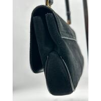 Gucci Top Flap Suede Bamboo Handle Handbag for Women in Black Finish