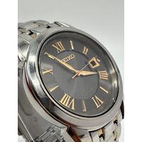 Seiko Solar Two Tone Black Dial Analogue Stainless Steel Men’s Watch