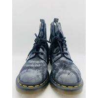 Dr. Martens 1460 Pascal Tie Dye Black/Charcoal Grey Unisex Boots (Pre-owned)
