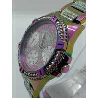 Guess GW0044L1 Lady Frontier Iridescent Crystal Multifunction Watch (Pre-owned)