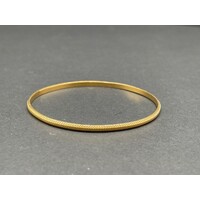 Ladies 22ct Yellow Gold Round ORO Bangle (Pre-Owned)