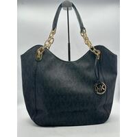 Michael Kors Ladies Handbag Black E-1206 Gold Plated Medallion with Dust Bag