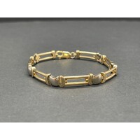 Ladies 9ct Yellow Gold Fancy Bar Link Bracelet