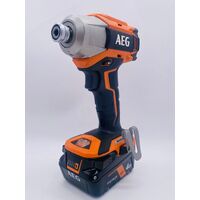 AEG BSS18BLC 18V Impact Driver Set with 2x 4Ah Batteries and Charger (Pre-owned)
