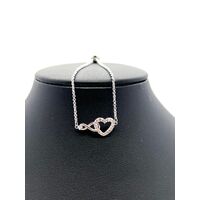 Swarovski Ladies Infinity and Heart Rhodium Plated Bracelet (Pre-owned)