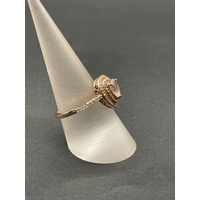 Ladies 9ct Rose Gold Pear Shape Ring