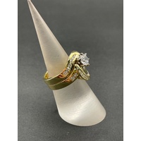 Ladies 18ct Yellow Gold Diamond Wedding Ring Set