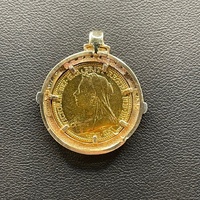 Unisex 22ct Yellow Gold Half Sovereign Pendant