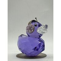 Swarovski Violet Crystal Figurine Happy Duck DJ Duck Headphones Limited Edition