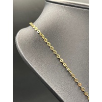 Unisex 18ct Yellow Gold Cable Link Necklace