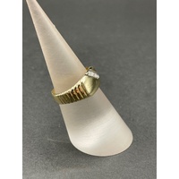 Childs 9ct Yellow Gold CZ Signet Ring