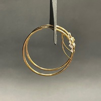 Ladies 18ct Yellow Gold Round Hoop Flower Earrings