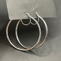 Large View Ladies 9ct White Gold Round Hoop Earrings