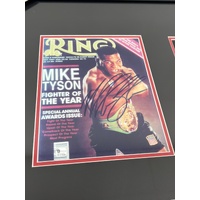 Mike Tyson Signed Gloves and Prints with 2x Fight Tickets in Frame with COA