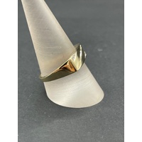 Mens 9ct Yellow Gold Signet Diamond Ring