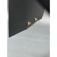 Ladies 9ct Yellow Gold Heart Shape Stud Earrings