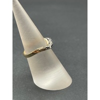 Ladies 9ct Yellow Gold Blue Gemstones and Diamonds Ring