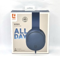 Liquid Ears LE2WOHBL All Day Over-Ear Wired Headphones Blue with Mic