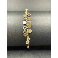 Ladies 18ct Yellow Gold Box Link Charm Bracelet
