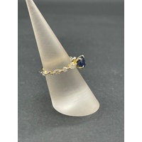 Ladies 18ct Yellow Gold Blue Sapphire and Diamond Ring