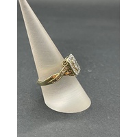 Ladies 9ct Yellow Gold Diamond Cluster Ring