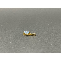 Ladies 9ct Yellow Gold Blue Gemstone Pendant